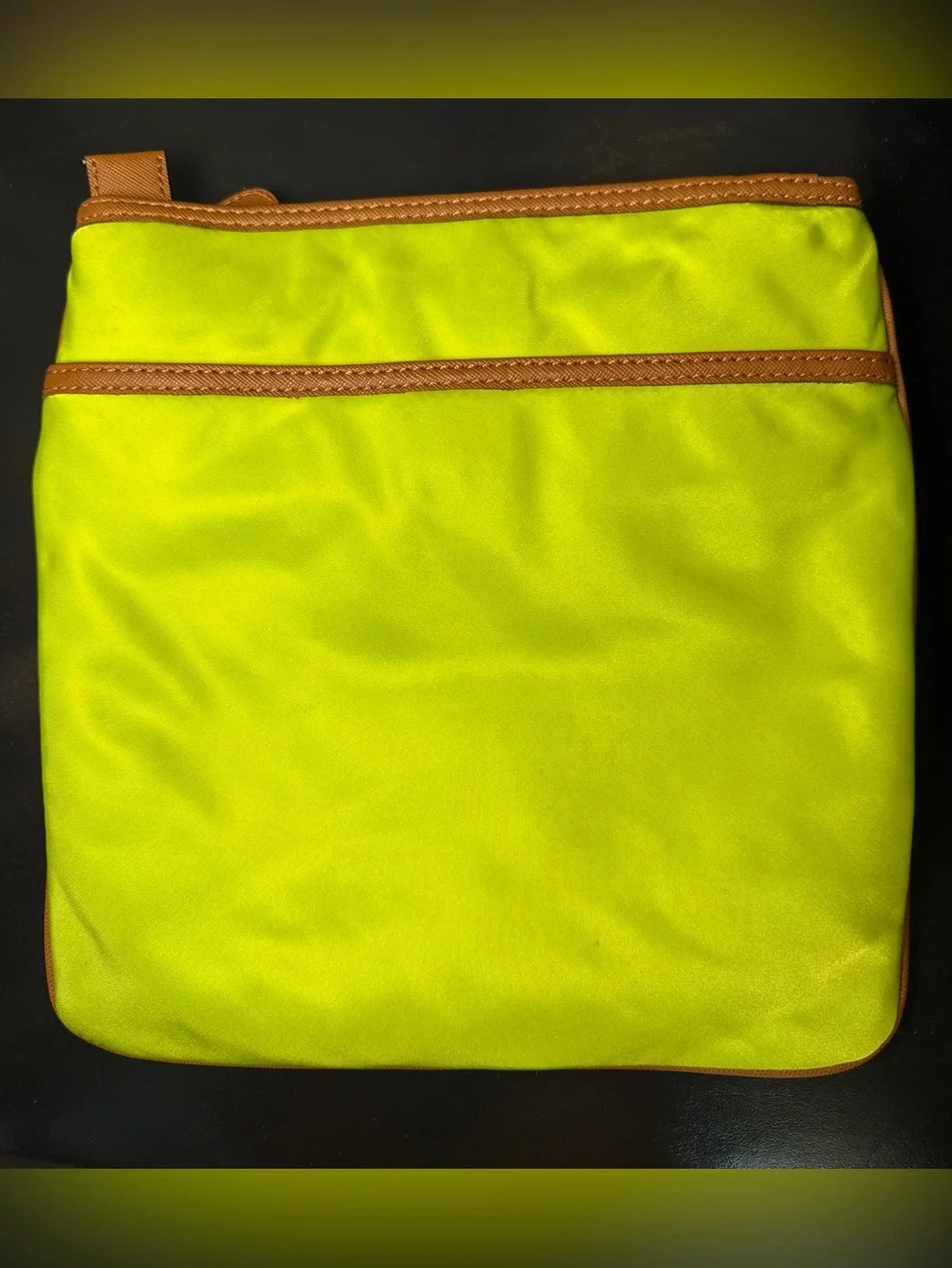 Michael Kors Lime Green Crossbody Bag Nylon Kempton Gold Hardware Missing Strap